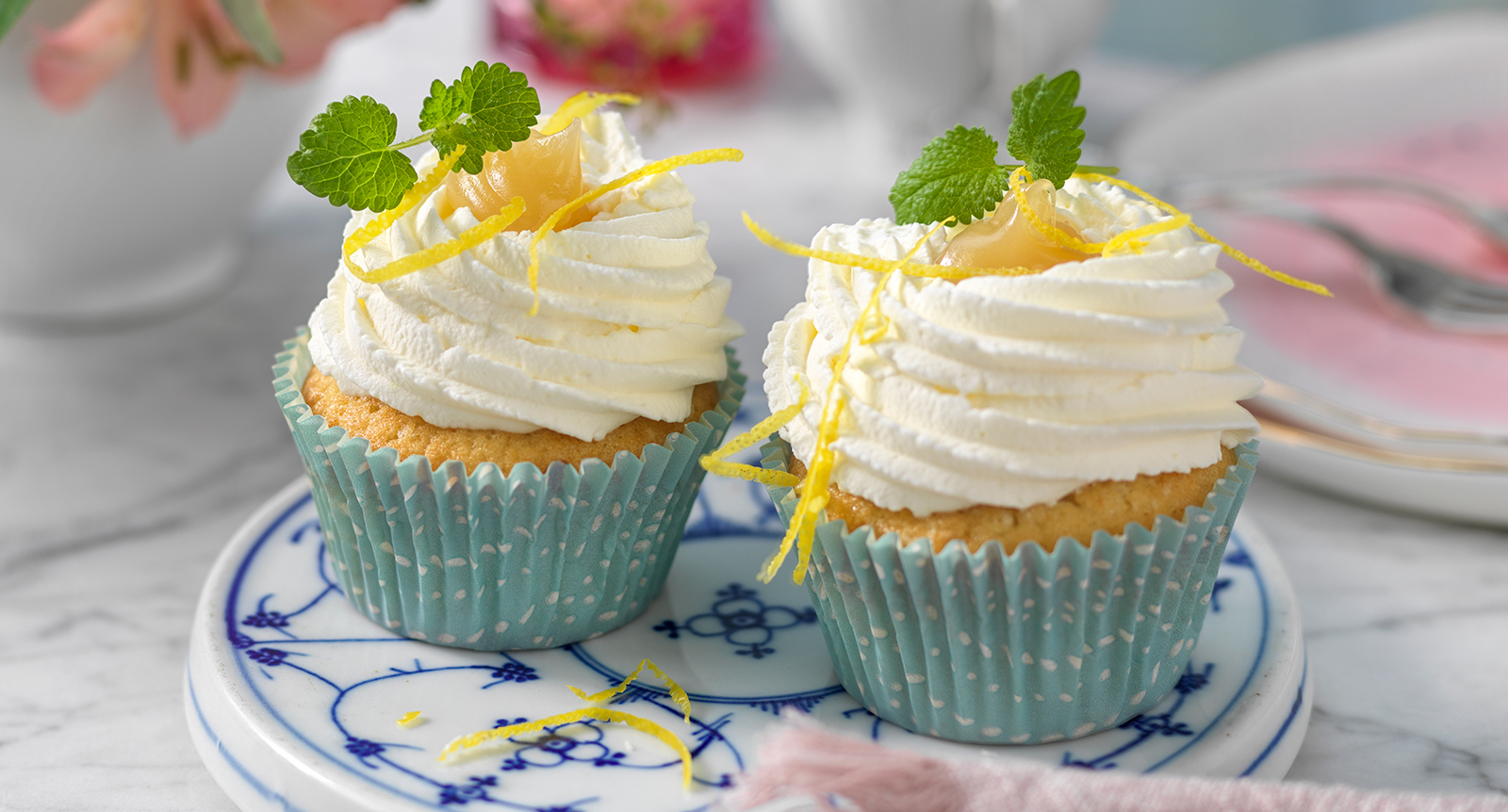 Citronmuffins med gräddtopping