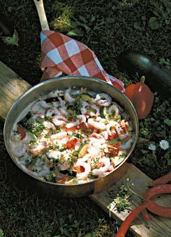 Krämiga Piri piri-räkor