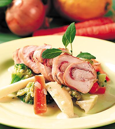 Fylld kycklingfilé med broccolipotatis