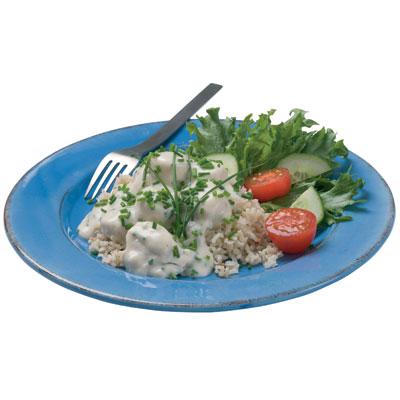 Fiskbullar i kaviarsås med gräslök