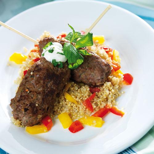 Kebabspett på quinoabädd