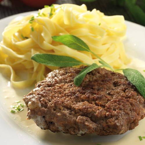 Färsbiffar som saltimbocca