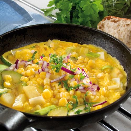 Lunchomelett med potatis och grönt