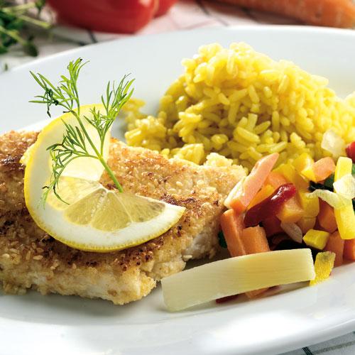 Sesampanerad fisk med curryris