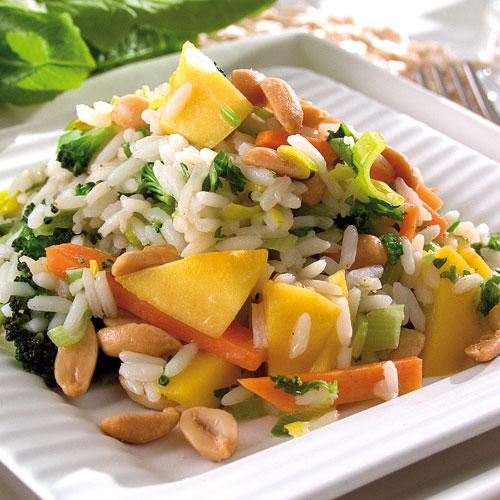 Mustigt ris med mango och broccoli