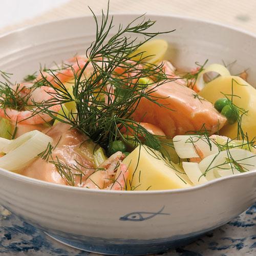 Laxgryta med räkor