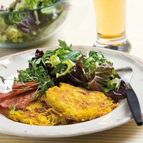 Rotfruktsrösti med kotlettbacon