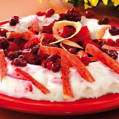 Yoghurtring med äpple och tranbär