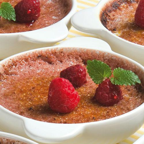 Crème brûlée med hallon