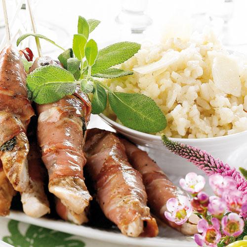 Kycklingspett med parmaskinka