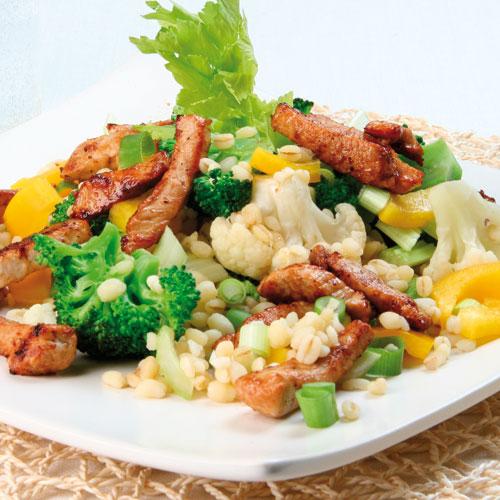Bulgursallad med strimlad skinka