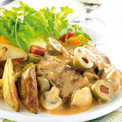 Filégryta med champinjoner