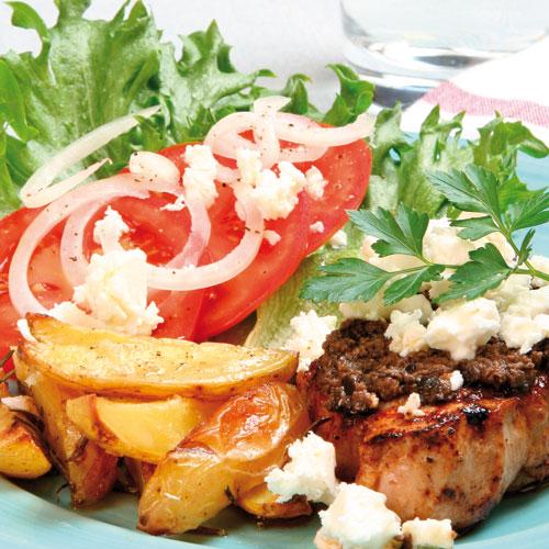 Fredagskotlett med tapenade och fetaost