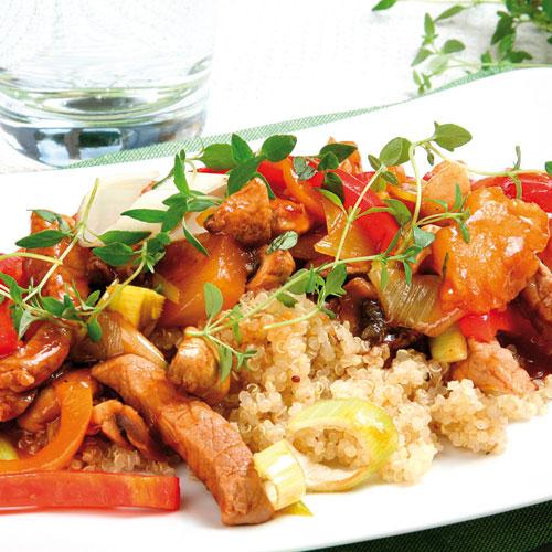 Skinkgryta med ananas och quinoa