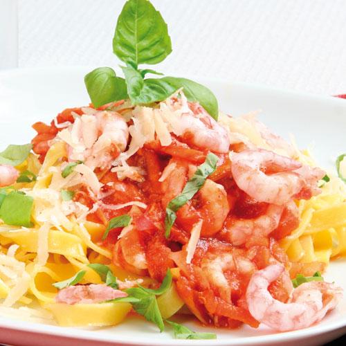 Räkgryta med pasta