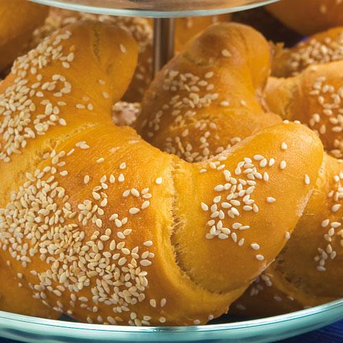 Tomatgifflar med skinkfyllning