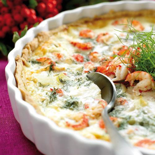 Potatispaj med kräftstjärtar