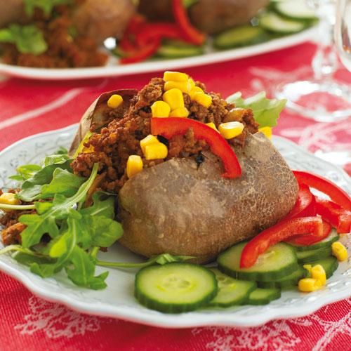 Bakad potatis med köttfärs