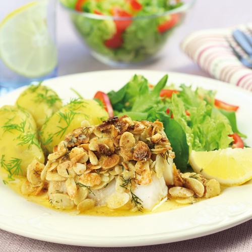 Fiskfilé med mandeltäcke