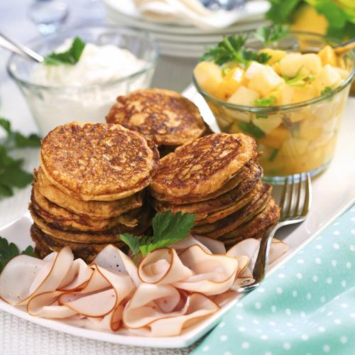 Morotsblinier med mangosalsa