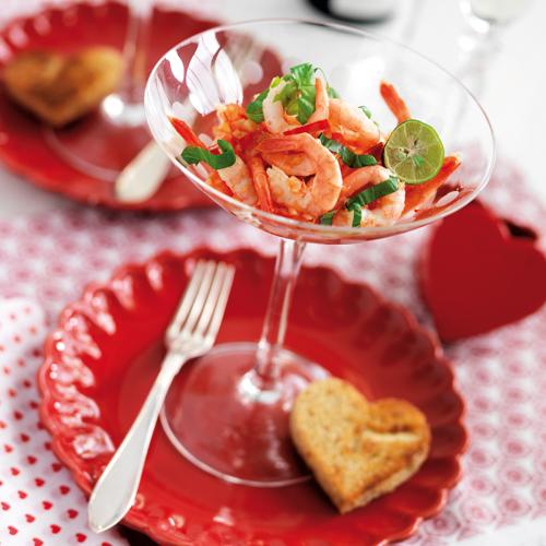 Heta räkor med tomatröra