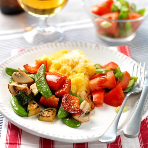 Polenta med stekta grönsaker