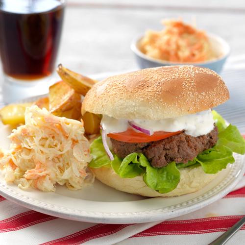 Hamburgare med coleslaw