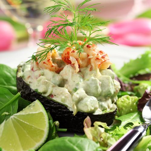 Fylld avokado med kräftsallad