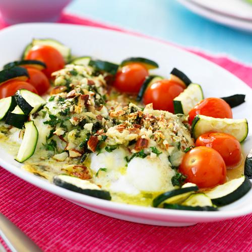 Ugnsbakad fisk med pesto