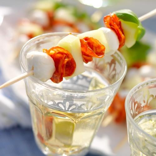 Melonspett med mozzarella