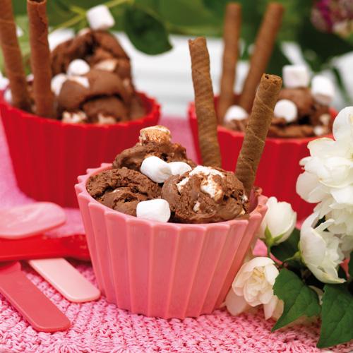 Chokladglass med marshmallows