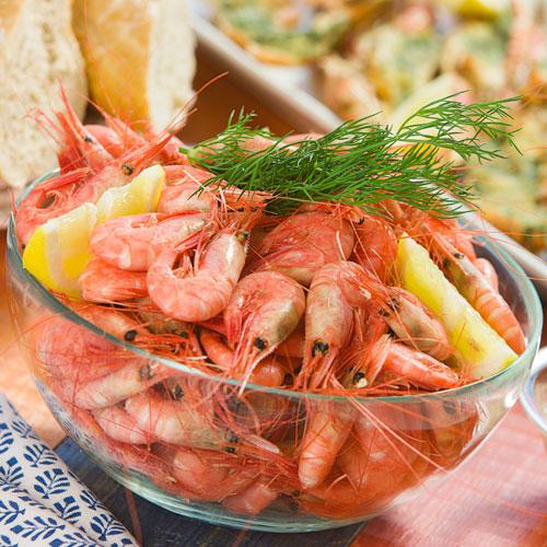Färska räkor med citronaioli