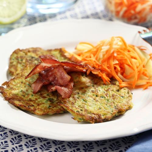 Squashplättar med bacon