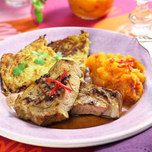Grillad karré med pumpa- och chilichutney