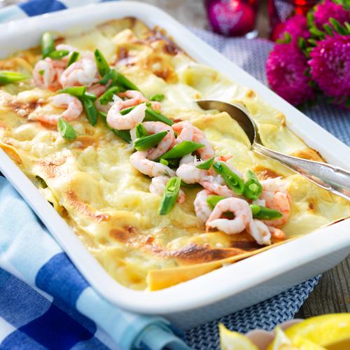 Lax- och spenatlasagne