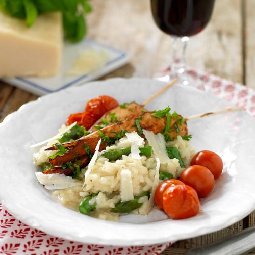 Risotto med kycklingspett