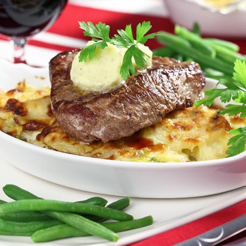 Oxfilé med parmesansmör