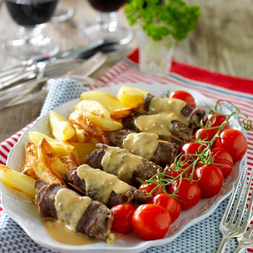 Lövbiffsrulader med ädelost