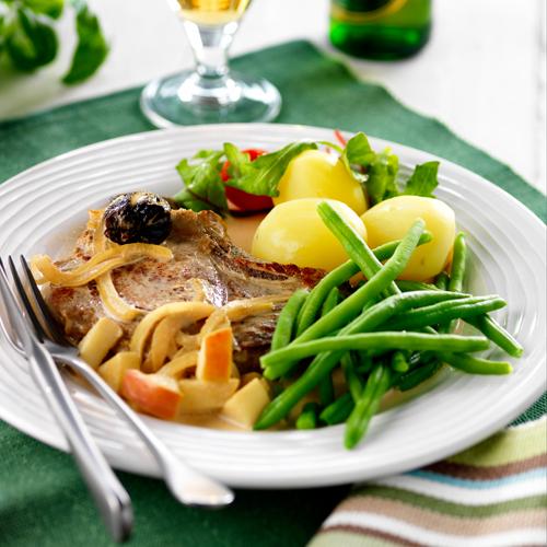 Schnitzel med katrinplommonsås