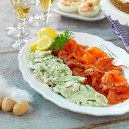 Dill- och citrongravad lax