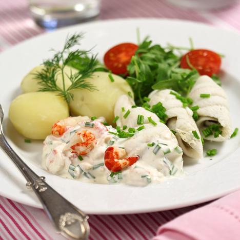 Spättarulader och gräddfilssås