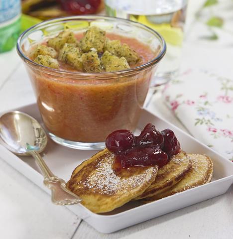 Gazpacho med dillkrutonger