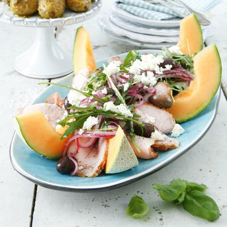 Sommarfat med kassler och rostad färskpotatis