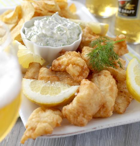 Fisk & chips med örtmajonnäs