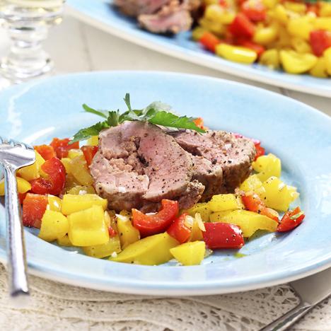 Chorizofylld fläskfilé  med paprikasalsa