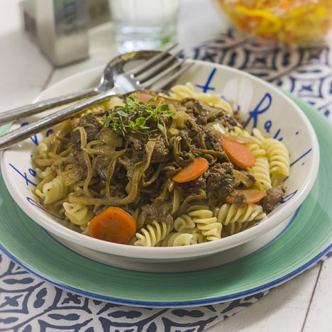 Älgskavsgryta med pasta