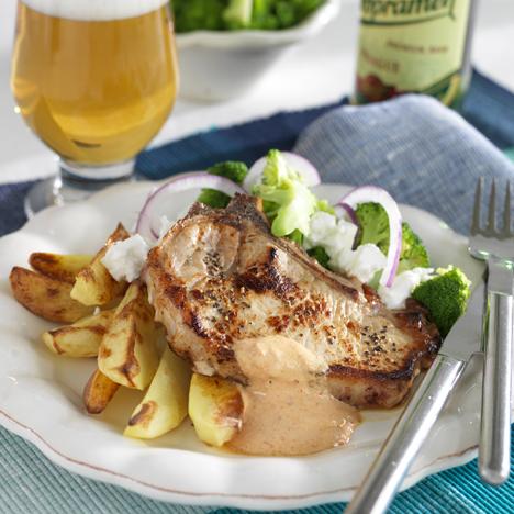 Kotlett med klyftpotatis