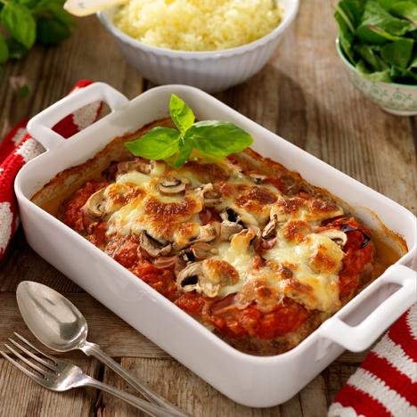 Köttfärsgratäng med pizzasmak