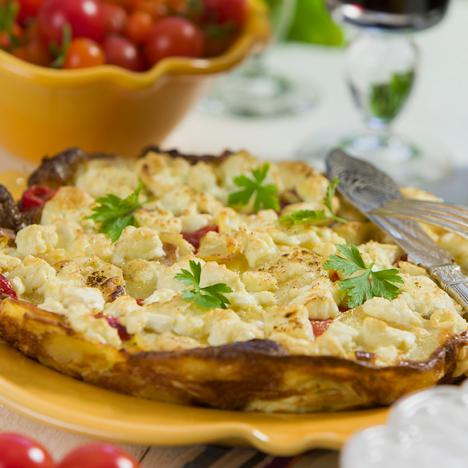 Tortilla med fetaost och paprika