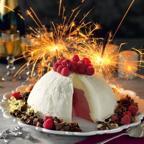 Glassbomb  med vit chokladglass